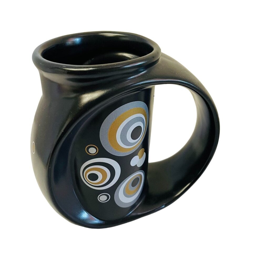 Onyx Metallic Solar Series Mug Black Geometric Circles Microwave Dishwasher Safe